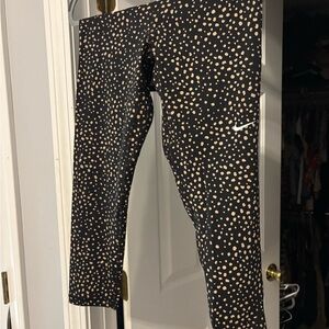 Nike Black and Tan Leggings with Dynamic Design